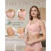 imageHORISUN Seamless Comfort Bras for Women No Underwire V Neck Soft Support Wireless T Shirt BraPink