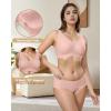 imageHORISUN Seamless Comfort Bras for Women No Underwire V Neck Soft Support Wireless T Shirt BraPink