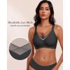 imageHORISUN Seamless Mesh Lace Bras for Women No Underwire Wireless Bras with Support and Lift Full Coverage Deep V BralettesBlack
