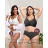 imageHORISUN Seamless Mesh Lace Bras for Women No Underwire Wireless Bras with Support and Lift Full Coverage Deep V BralettesBlack