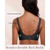imageHORISUN Seamless Mesh Lace Bras for Women No Underwire Wireless Bras with Support and Lift Full Coverage Deep V BralettesBlack