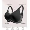 imageHORISUN Seamless Mesh Lace Bras for Women No Underwire Wireless Bras with Support and Lift Full Coverage Deep V BralettesBlack
