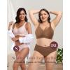 imageHORISUN Seamless Mesh Lace Bras for Women No Underwire Wireless Bras with Support and Lift Full Coverage Deep V BralettesCoffee