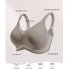 imageHORISUN Seamless Mesh Lace Bras for Women No Underwire Wireless Bras with Support and Lift Full Coverage Deep V BralettesGrey