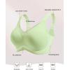 imageHORISUN Seamless Mesh Lace Bras for Women No Underwire Wireless Bras with Support and Lift Full Coverage Deep V BralettesLemon Green