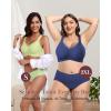 imageHORISUN Seamless Mesh Lace Bras for Women No Underwire Wireless Bras with Support and Lift Full Coverage Deep V BralettesLemon Green