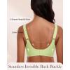 imageHORISUN Seamless Mesh Lace Bras for Women No Underwire Wireless Bras with Support and Lift Full Coverage Deep V BralettesLemon Green