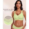 imageHORISUN Seamless Mesh Lace Bras for Women No Underwire Wireless Bras with Support and Lift Full Coverage Deep V BralettesLemon Green