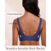 imageHORISUN Seamless Mesh Lace Bras for Women No Underwire Wireless Bras with Support and Lift Full Coverage Deep V BralettesNavy