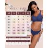 imageHORISUN Seamless Mesh Lace Bras for Women No Underwire Wireless Bras with Support and Lift Full Coverage Deep V BralettesNavy