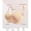 imageHORISUN Seamless Mesh Lace Bras for Women No Underwire Wireless Bras with Support and Lift Full Coverage Deep V BralettesNude