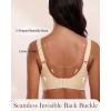 imageHORISUN Seamless Mesh Lace Bras for Women No Underwire Wireless Bras with Support and Lift Full Coverage Deep V BralettesNude