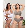 imageHORISUN Seamless Mesh Lace Bras for Women No Underwire Wireless Bras with Support and Lift Full Coverage Deep V BralettesPink