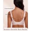 imageHORISUN Seamless Mesh Lace Bras for Women No Underwire Wireless Bras with Support and Lift Full Coverage Deep V BralettesPink