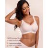 imageHORISUN Seamless Mesh Lace Bras for Women No Underwire Wireless Bras with Support and Lift Full Coverage Deep V BralettesPink