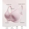 imageHORISUN Seamless Mesh Lace Bras for Women No Underwire Wireless Bras with Support and Lift Full Coverage Deep V BralettesPink
