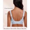 imageHORISUN Seamless Mesh Lace Bras for Women No Underwire Wireless Bras with Support and Lift Full Coverage Deep V BralettesSky Blue