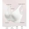 imageHORISUN Seamless Mesh Lace Bras for Women No Underwire Wireless Bras with Support and Lift Full Coverage Deep V BralettesWhite