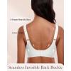 imageHORISUN Seamless Mesh Lace Bras for Women No Underwire Wireless Bras with Support and Lift Full Coverage Deep V BralettesWhite