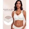 imageHORISUN Seamless Mesh Lace Bras for Women No Underwire Wireless Bras with Support and Lift Full Coverage Deep V BralettesWhite