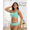 imageHORISUN Seamless Wireless Bra for Women with Soft Support No Underwire Full Coverage Comfort Bras Back Smoothing BralettesGreen