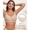 imageHORISUN Soft Wireless Womens Bras Mesh V Neck No Underwire Supportive Everyday Bras Smooth Sleep BraletteNude