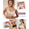 imageHORISUN Soft Wireless Womens Bras Mesh V Neck No Underwire Supportive Everyday Bras Smooth Sleep BraletteWhite