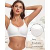 imageHORISUN Soft Wireless Womens Bras Mesh V Neck No Underwire Supportive Everyday Bras Smooth Sleep BraletteWhite
