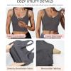 imageHORISUN Sports Bra Longline Zip Front Closure Workout Tops Yoga Crop Tank Top with Built in Bra for WomenCharcoal Grey