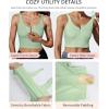 imageHORISUN Sports Bra Longline Zip Front Closure Workout Tops Yoga Crop Tank Top with Built in Bra for WomenJasmine Green