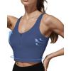 imageHORISUN Sports Bra Longline Zip Front Closure Workout Tops Yoga Crop Tank Top with Built in Bra for WomenNavy Blue
