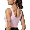 imageHORISUN Sports Bra Longline Zip Front Closure Workout Tops Yoga Crop Tank Top with Built in Bra for WomenPink