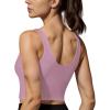 imageHORISUN Sports Bra Longline Zip Front Closure Workout Tops Yoga Crop Tank Top with Built in Bra for WomenVintage Purple