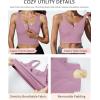 imageHORISUN Sports Bra Longline Zip Front Closure Workout Tops Yoga Crop Tank Top with Built in Bra for WomenVintage Purple
