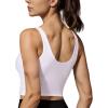 imageHORISUN Sports Bra Longline Zip Front Closure Workout Tops Yoga Crop Tank Top with Built in Bra for WomenWhite