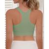 imageHORISUN Sports Bra for Women Longline Padded Strappy Wireless V Neck Full Coverage Sports Bra for WorkoutAvocado Green