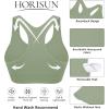 imageHORISUN Sports Bra for Women Longline Padded Strappy Wireless V Neck Full Coverage Sports Bra for WorkoutAvocado Green