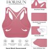 imageHORISUN Sports Bra for Women Longline Padded Strappy Wireless V Neck Full Coverage Sports Bra for WorkoutJuicy Red