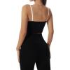imageHORISUN Sports Bras for Women Workout Tank Square Neck Double Layer Tank Tops Yoga Tops for Women Built in BraBlack