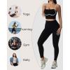 imageHORISUN Sports Bras for Women Workout Tank Square Neck Double Layer Tank Tops Yoga Tops for Women Built in BraBlack