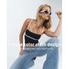 imageHORISUN Sports Bras for Women Workout Tank Square Neck Double Layer Tank Tops Yoga Tops for Women Built in BraBlack