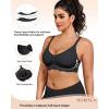 imageHORISUN V Neck Scalloped Wireless Bras for Women No Underwire Full Coverage Comfortable Wireless T Shirt BraNew Black