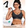 imageHORISUN V Neck Scalloped Wireless Bras for Women No Underwire Full Coverage Comfortable Wireless T Shirt BraNew Black
