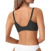 imageHORISUN Wireless Bras for Women Push Up Full Coverage Seamless No Underwire Support Lift Bra Comfort Smoothing Wavy BraletteBlack