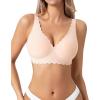 imageHORISUN Wireless Bras for Women Push Up Full Coverage Seamless No Underwire Support Lift Bra Comfort Smoothing Wavy BraletteNude