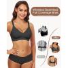 imageHORISUN Wireless Bras for Women Soft Comfortable No Underwire T Shirt Bra Full Coverage Bras with SupportBlack