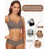 imageHORISUN Wireless Bras for Women Soft Comfortable No Underwire T Shirt Bra Full Coverage Bras with SupportCoffee