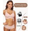 imageHORISUN Wireless Bras for Women Soft Comfortable No Underwire T Shirt Bra Full Coverage Bras with SupportPink