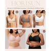 imageHORISUN Wireless Bras for Women Soft Comfortable No Underwire T Shirt Bra Seamless Full Coverage Bras with SupportLight Nude