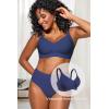 imageHORISUN Wireless Bras for Women Soft Comfortable No Underwire T Shirt Bra Seamless Full Coverage Bras with SupportNavy Blue